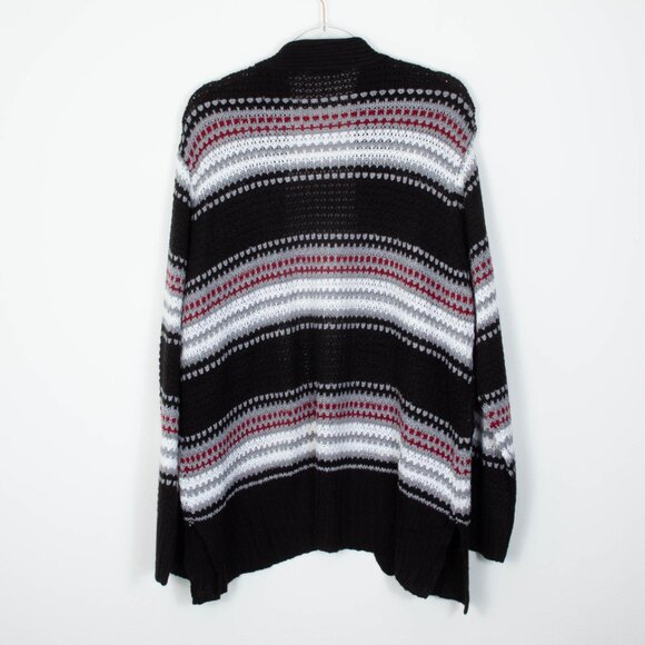 Jason Maxwell Womens Striped Open Front Long‎ Cardigan Size 2X Cozy Boho - Picture 5 of 6